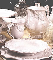 Serenade White Embossed Dinnerware