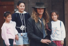 William Shockley poses with fans on set of Dr. Quinn